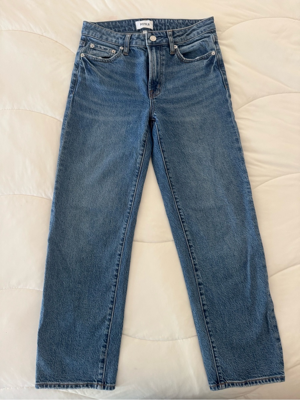 pistola Aleks Mid Rise Crop Straight Leg Jeans